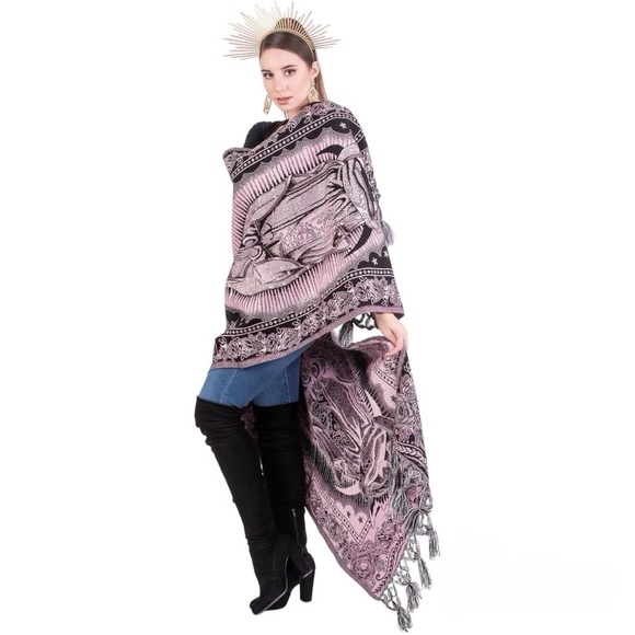 Our Lady of Guadalupe Baroque Shawl Scarf - Picture 7 of 11